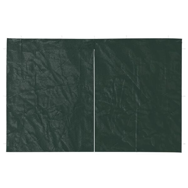 vidaXL Party Tent Sidewall 2 pcs with Zipper PE Green