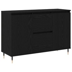 vidaXL Sideboard Black Oak 101.5 x 35 x 70 cm Engineered Wood