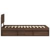 vidaXL Bed Frame with Headboard Brown Oak 90 x 190 cm Solid Pine Wood