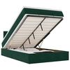 vidaXL Ottoman Bed with Mattress & LEDs Dark Green 120x200cm Velvet
