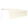 vidaXL Manual Retractable Awning with Blind 5x3m Cream