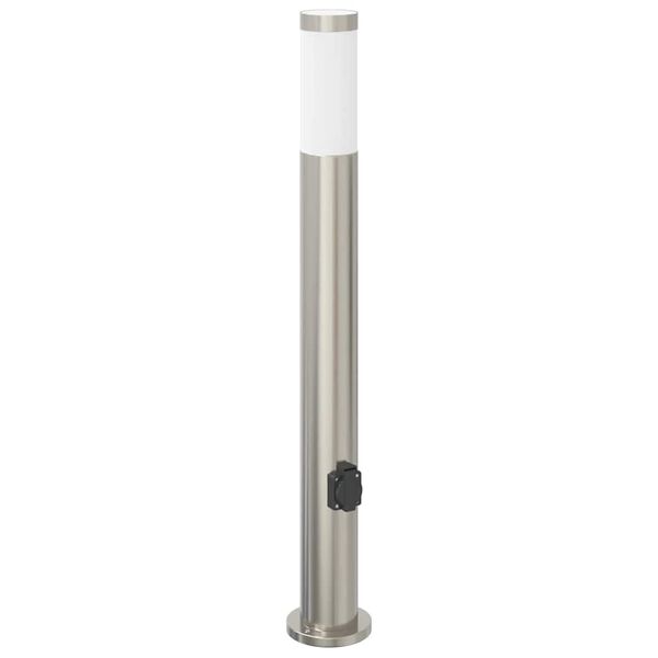vidaXL Bollard Light with Outlet 80 cm Stainless Steel IP44