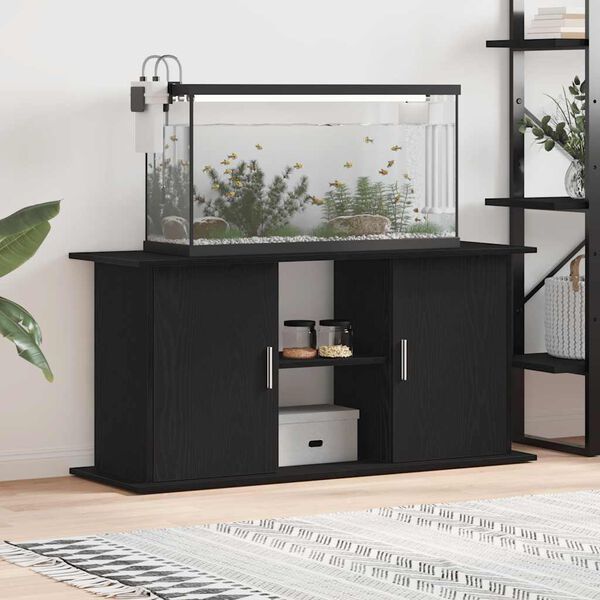 vidaXL Aquarium Stand Black Oak 121x41x58 cm Engineered Wood