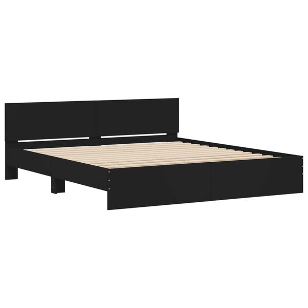 vidaXL Bed Frame without Mattress Black 160x200 cm