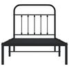 vidaXL Metal Bed Frame without Mattress with Headboard Black 90x200cm