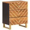 vidaXL Bedside Cabinet Brown and Black 50x33x60 cm Solid Wood Mango