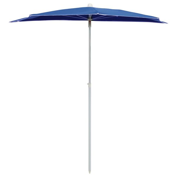 vidaXL Garden Half Parasol with Pole 180x90 cm Azure Blue