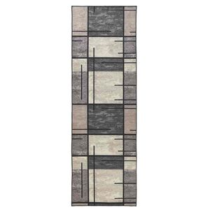 vidaXL Rug Runner LESAKA Brown 80 x 100 cm Diamond Velvet