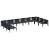 vidaXL Garden Sofa Set with Cushion 10 pcs Black Steel