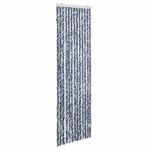 vidaXL Insect Curtain Blue, White and Silver 56x185 cm Chenille