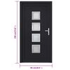 vidaXL Front Door Anthracite 98x190 cm PVC
