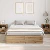 vidaXL Storage Bed Frame Artisan Oak 135 x 190 cm Engineered Wood