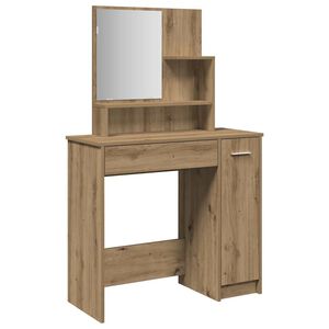 vidaXL Dressing Table with Mirror Artisan Oak 86.5x35x136 cm