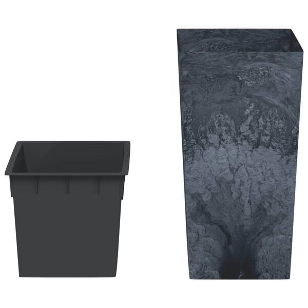 vidaXL Planter with Removable Inner Anthracite 21/49 L PP Concrete Look