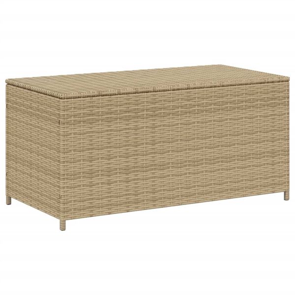 vidaXL Garden Storage Box Mix Beige 190L Poly Rattan