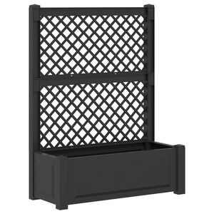 vidaXL Big Planter with Trellis Anthracite 99.5 x 43 x 133.5 cm PP