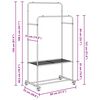 vidaXL Clothes Rack with Shelf with Wheel Black 80 x 53 x 156 cm