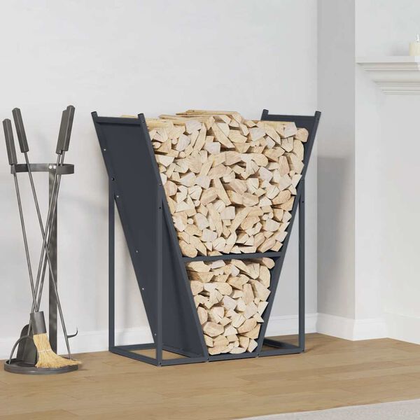 vidaXL Firewood Rack Anthracite 69.5x35x81 cm Cold-rolled steel