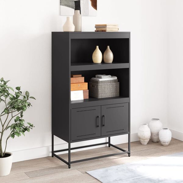 vidaXL Highboard Black 68.5x38.5x123.5 cm Steel