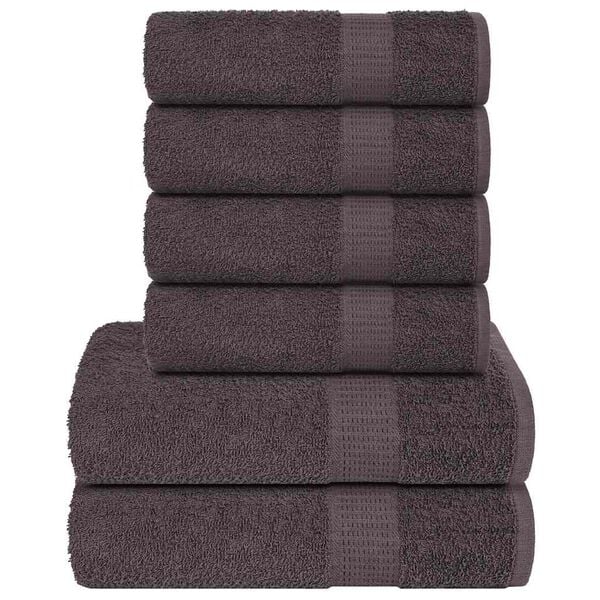 vidaXL 6 Piece Towel Set "FROGN" Anthracite 360 gsm