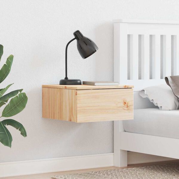 vidaXL Bedside Table Brown 37 x 35 x 18.5 cm Solid pine wood