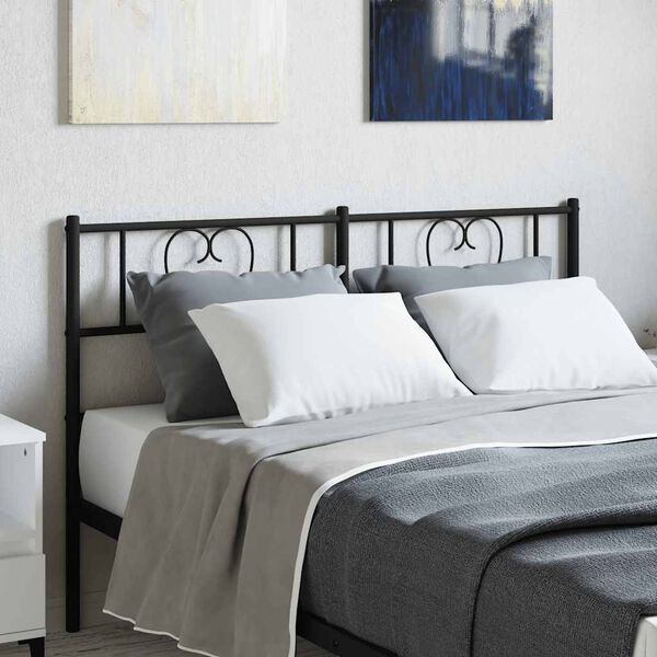 vidaXL Metal Replace Headboard Black 120 cm