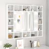 vidaXL Mirror Cabinet with LED High Gloss White 91x15x76.5 cm
