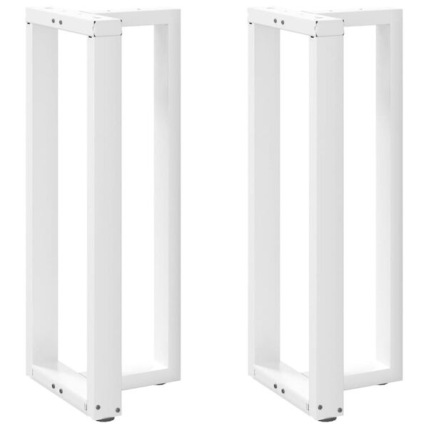 vidaXL Bar Table Legs T-Shaped 2 pcs White 40x35x(100-101) cm Steel