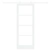 vidaXL Sliding Door White 78 x 202 cm Solid Pine Wood and Glass
