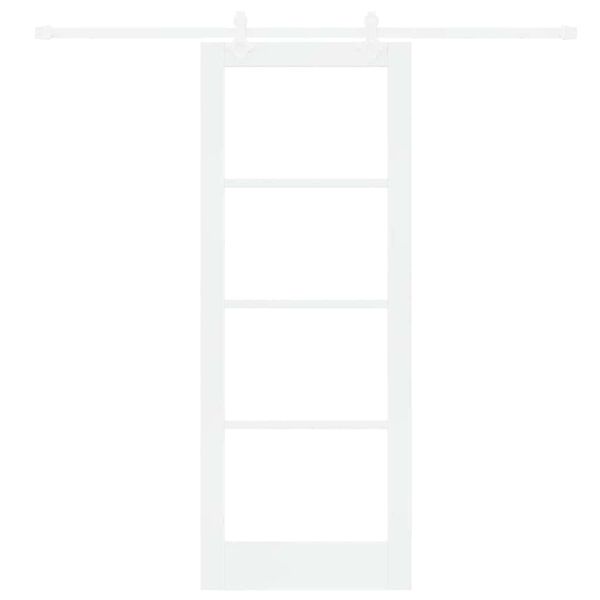 vidaXL Sliding Door White 78 x 202 cm Solid Pine Wood and Glass