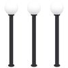 vidaXL Bollard Lights 3 pcs 120 cm Black IP44