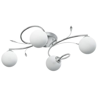 vidaXL Ceiling Lamp with Round Glass Shades for 4 G9 LED Lights