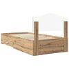 vidaXL Bed Frame with Drawer Artisan Oak 90 x 190 cm Engineered Wood