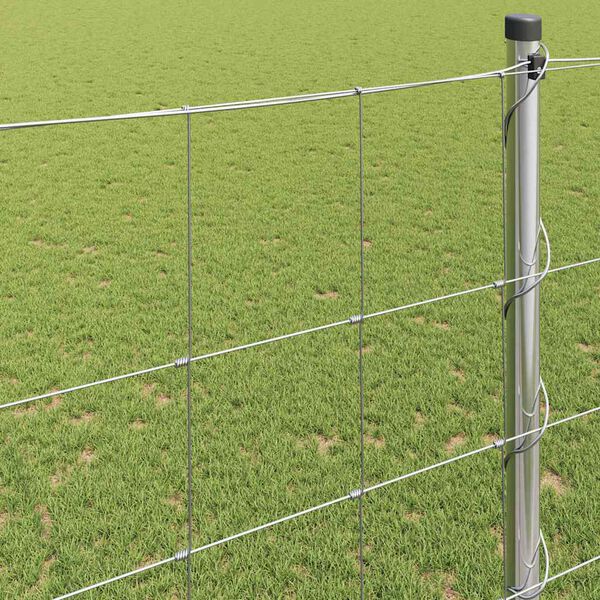 vidaXL Field Fence Grey 1.5 x 10 m Steel