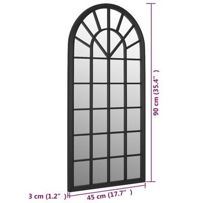 vidaXL Mirror Black 90x45 cm Iron for Indoor Use