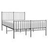 vidaXL Metal Bed Frame without Mattress with Footboard Black 120x190cm