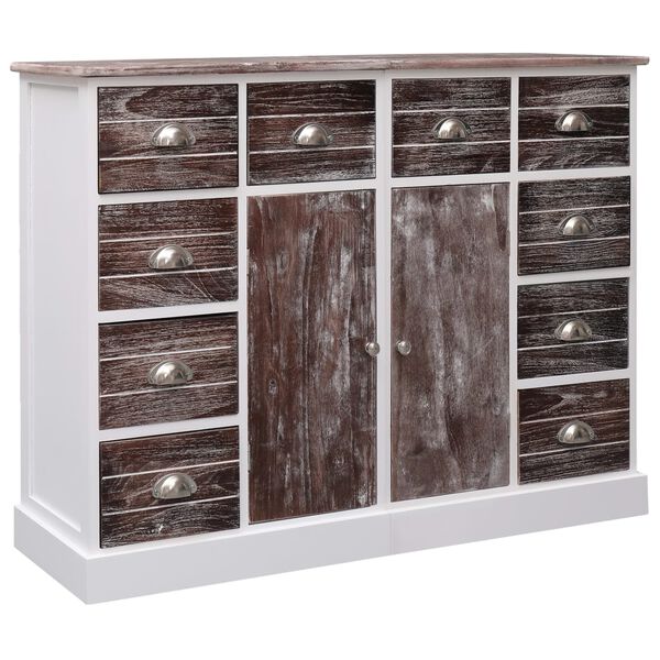 vidaXL Sideboard with 10 Drawers Brown 113x30x79 cm Wood