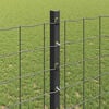 vidaXL Fence Posts Height Adjustable Manual 88 pcs Grey 160 cm Steel
