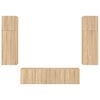 vidaXL 6 Piece TV Wall Units with LED Sonoma Oak Engineered Wood