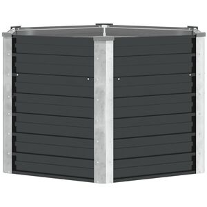 vidaXL Garden Raised Bed Anthracite 129x129x77 cm Galvanised Steel