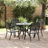 vidaXL Garden Dining Set 5 pcs Black Aluminium