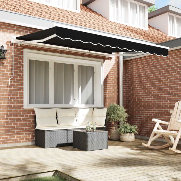 vidaXL Awning Replacement Fabric Black 330 x 245 cm Polyester