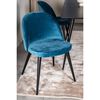 Venture Home Dining Chairs 2 pcs Velvet Velvet Black and Blue