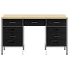 vidaXL Work Cabinet with Drawer with Lock 3 pcs Black 150 x 55 x 85 cm