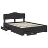 vidaXL Bed Frame with Headboard Black 160 x 200 cm Engineered Wood