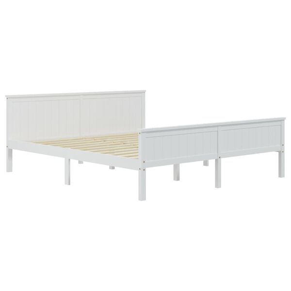 vidaXL Bed Frame without Mattress White Solid Wood Pine 200x200 cm