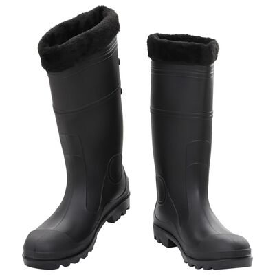 vidaXL Rian Boots with Removable Socks Black Size 46 PVC