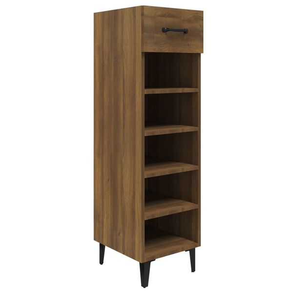 vidaXL Shoe Cabinet Brown Oak 30x35x105 cm Engineered Wood
