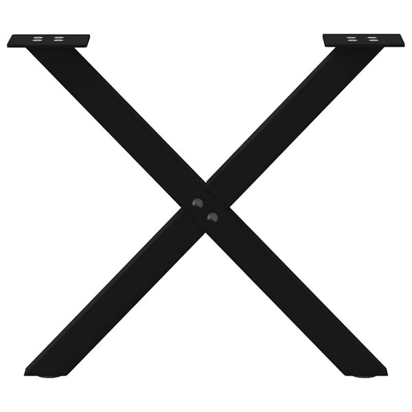 vidaXL Coffee Table Legs X-Shaped 2 pcs Black 60x(42-43) cm Steel