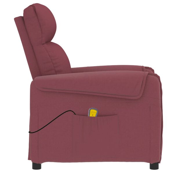 vidaXL Massage Chair Wine Red Fabric